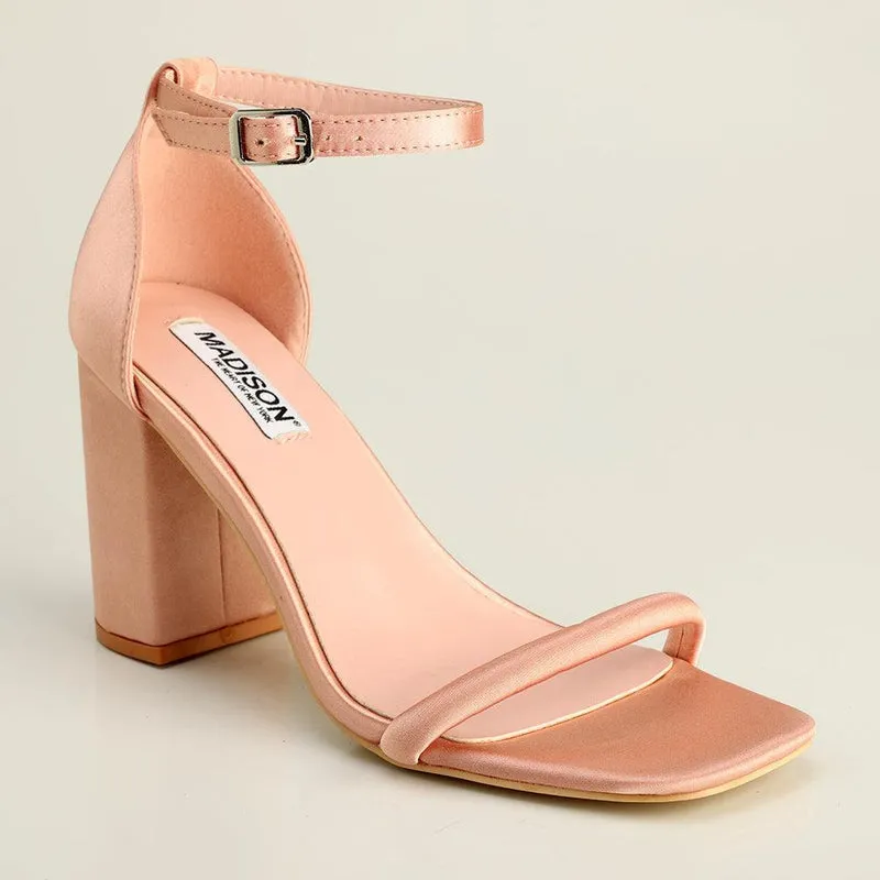 Madison Adriana Block Heel Sandals - Blush