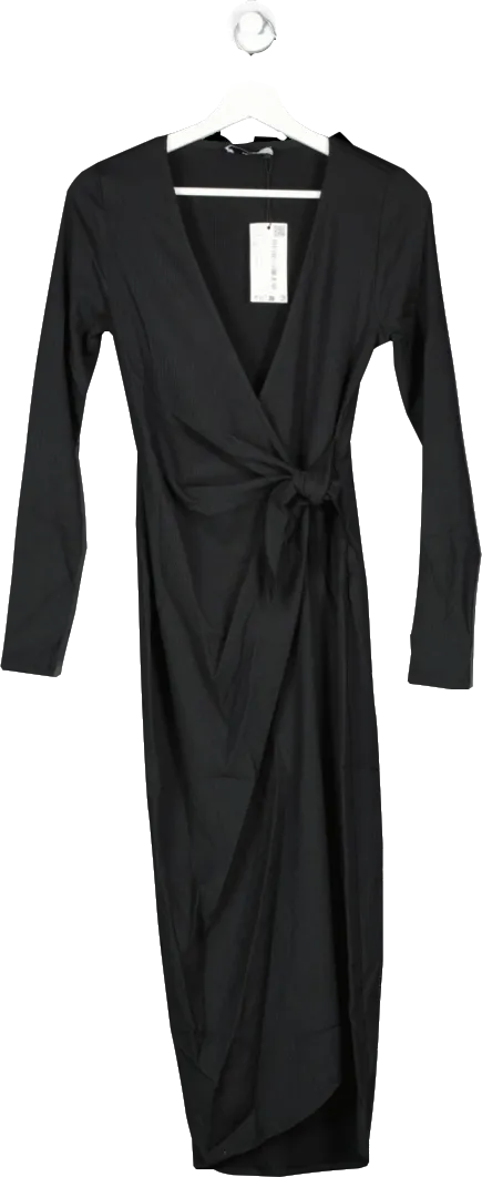 MANGO Black Bow Wrap Dress BNWT  UK M