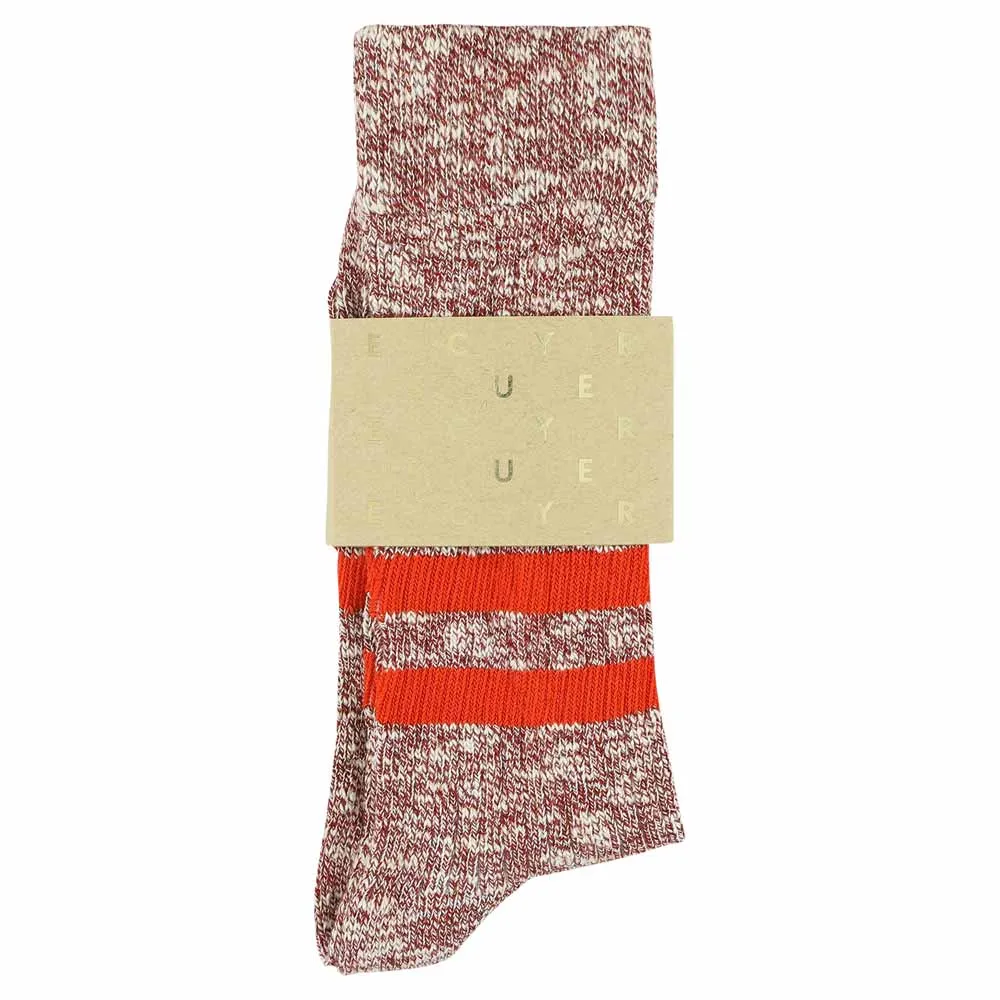 Melange Stripes Socks - Burgundy / Orange