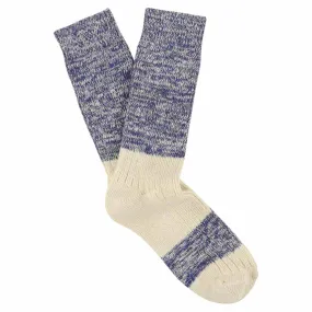 Melange Block Socks Bright Blue / Ecru