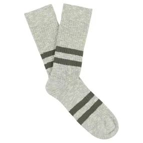 Melange Stripes Socks - Grey / Khaki