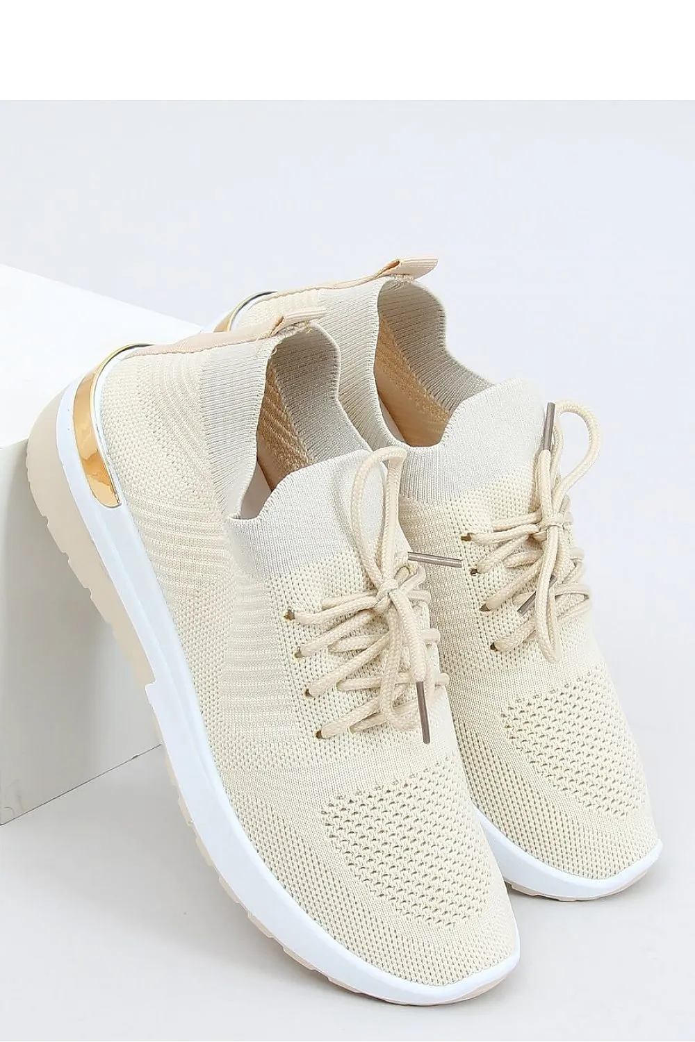 Lace-Up Sport Shoes Beige