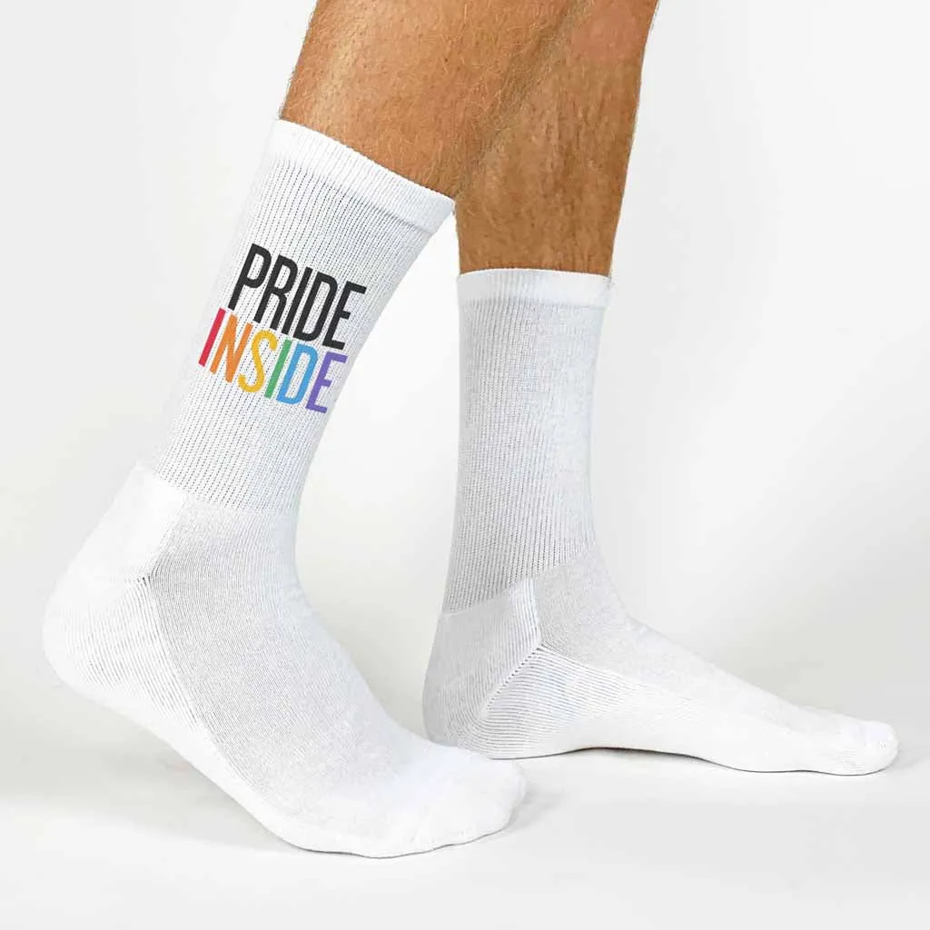 Pride Inside Cotton Crew Socks for the LGBTQ Community