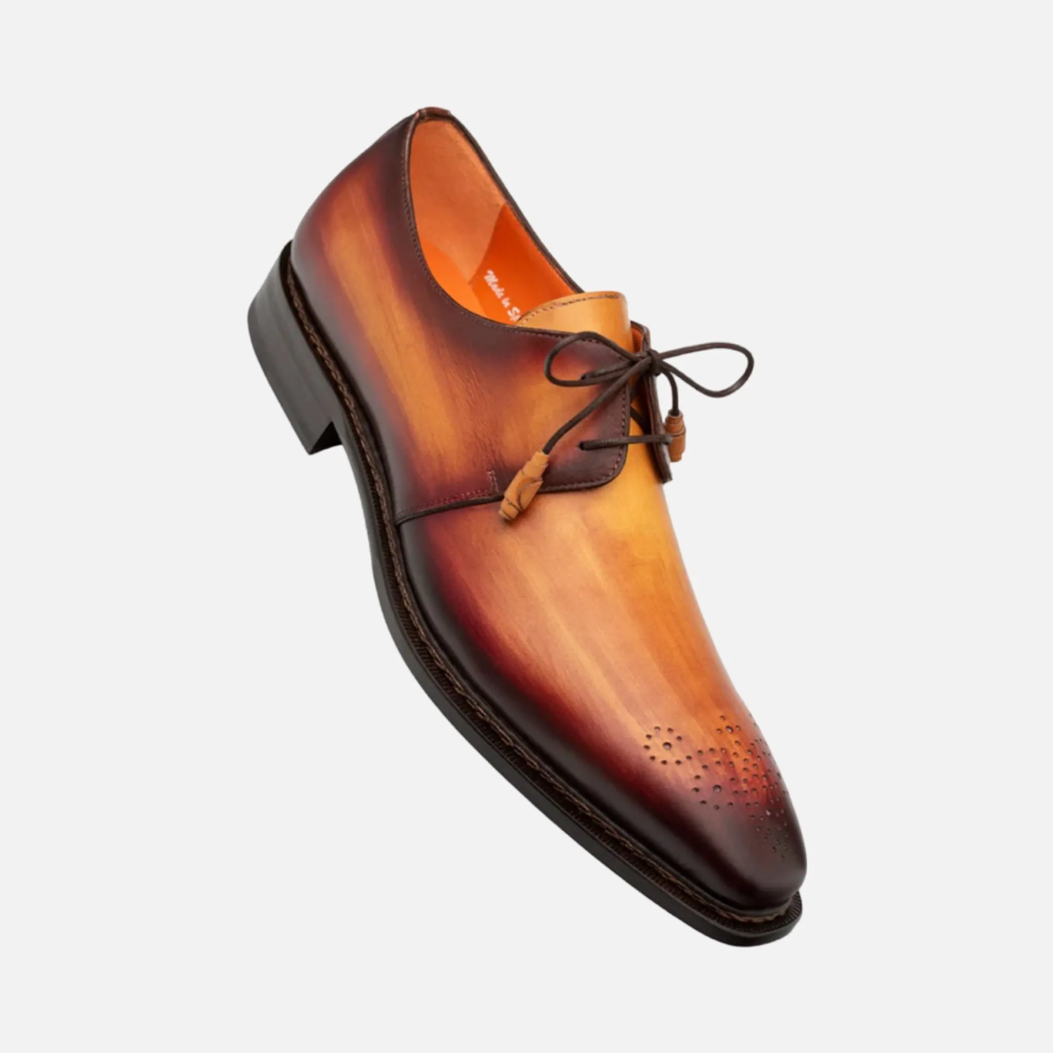 Mezlan Principe Dress Derby with Hand-Rubbed Artisan Finish