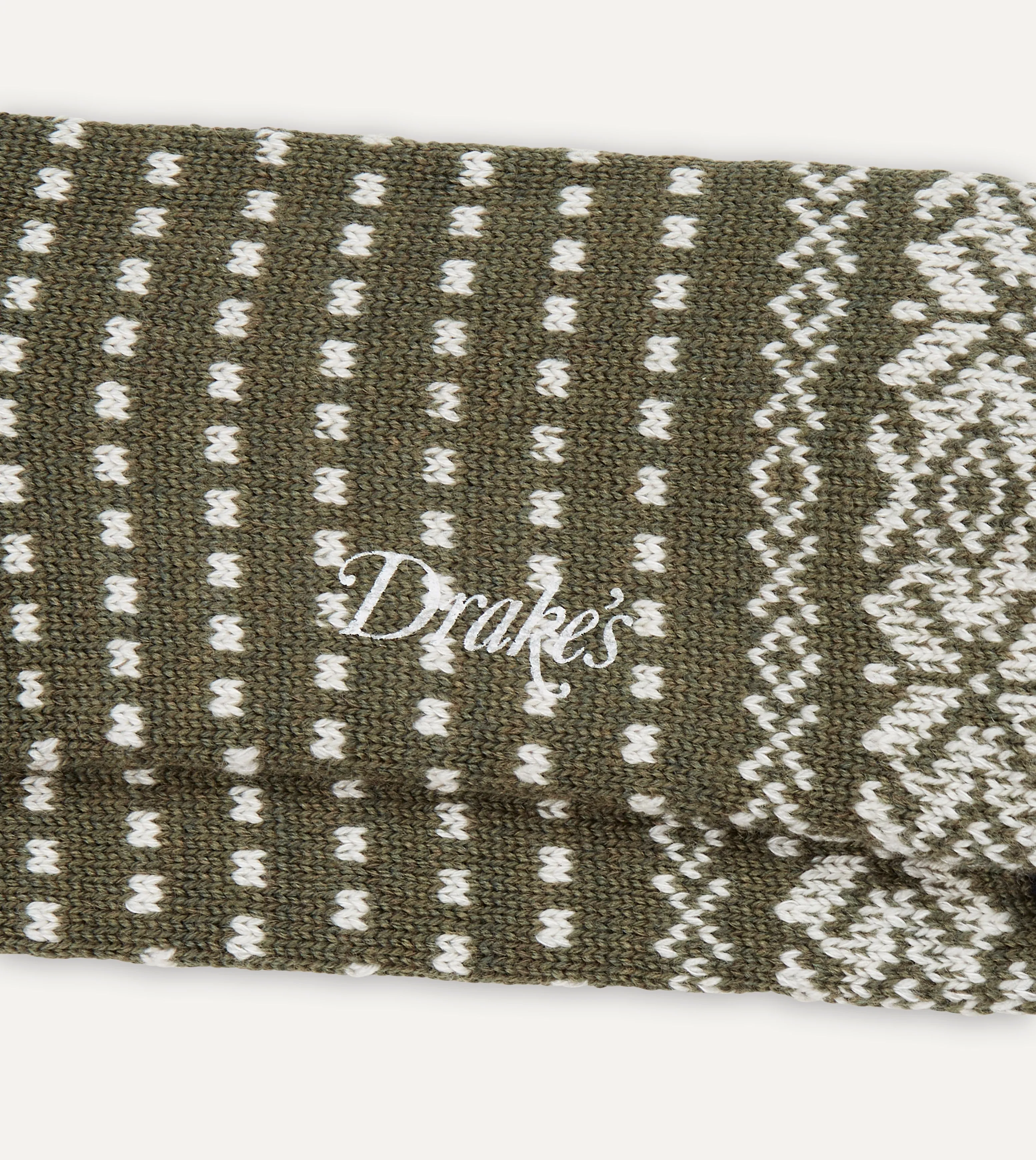 Grey Fair Isle Wool Cotton Socks