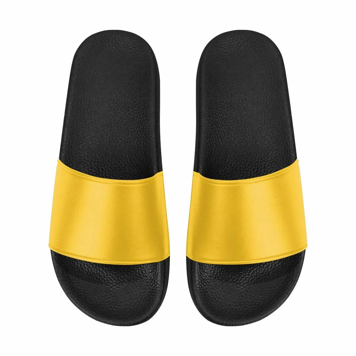 Uniquely You Mens Slide Sandals /   Freesia Yellow Flip-Flops