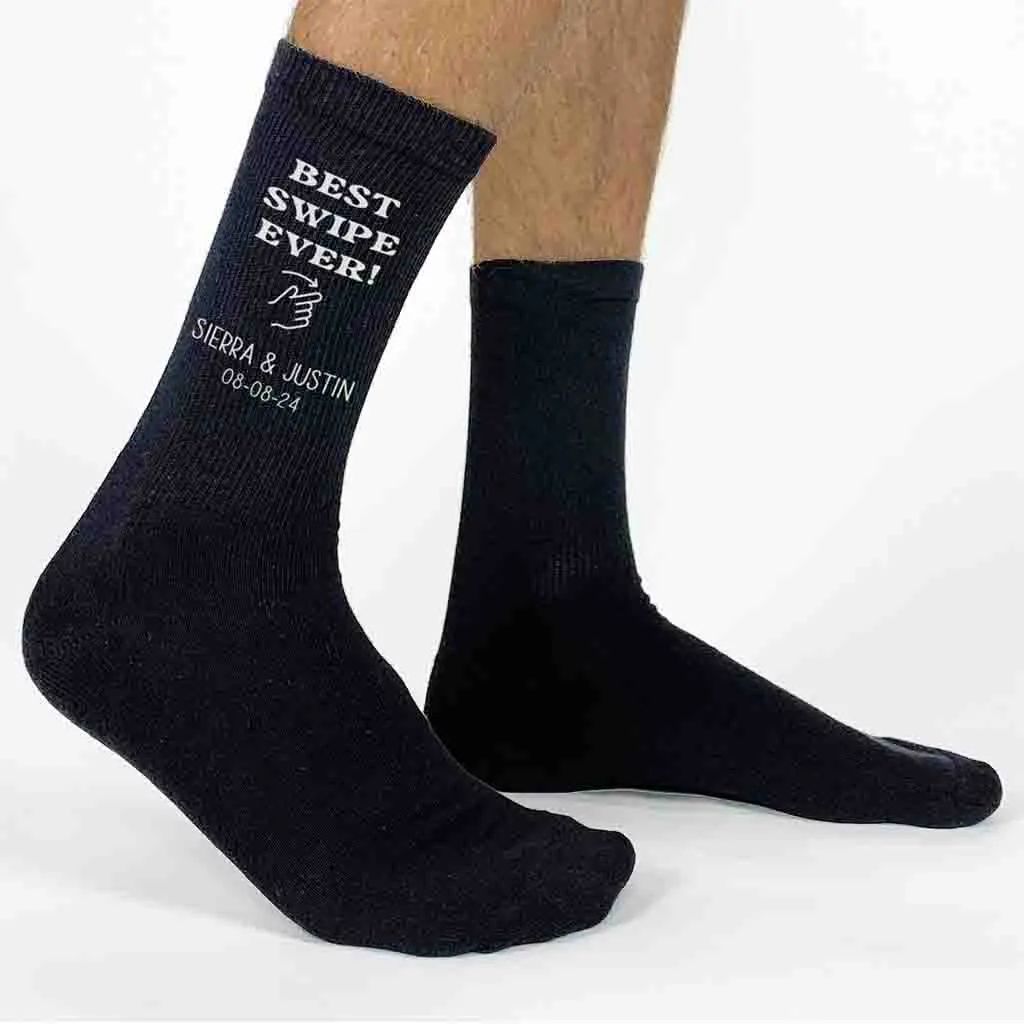 Swipe Right Personalized Socks for the Groom