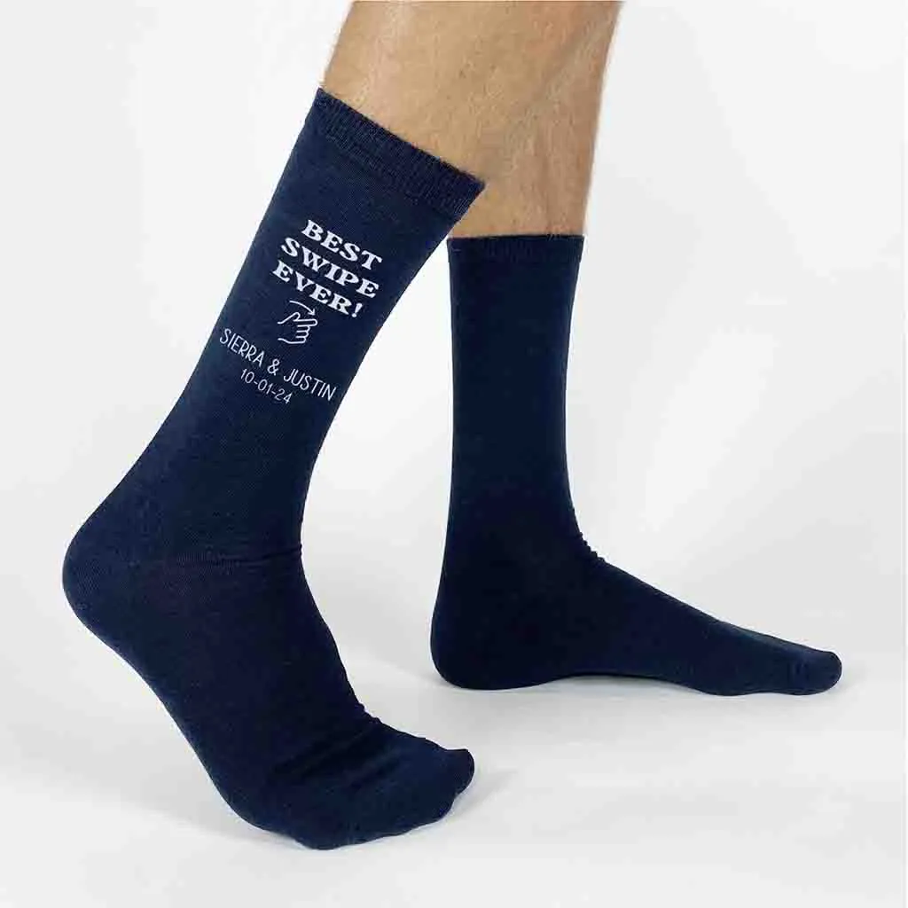 Swipe Right Personalized Socks for the Groom