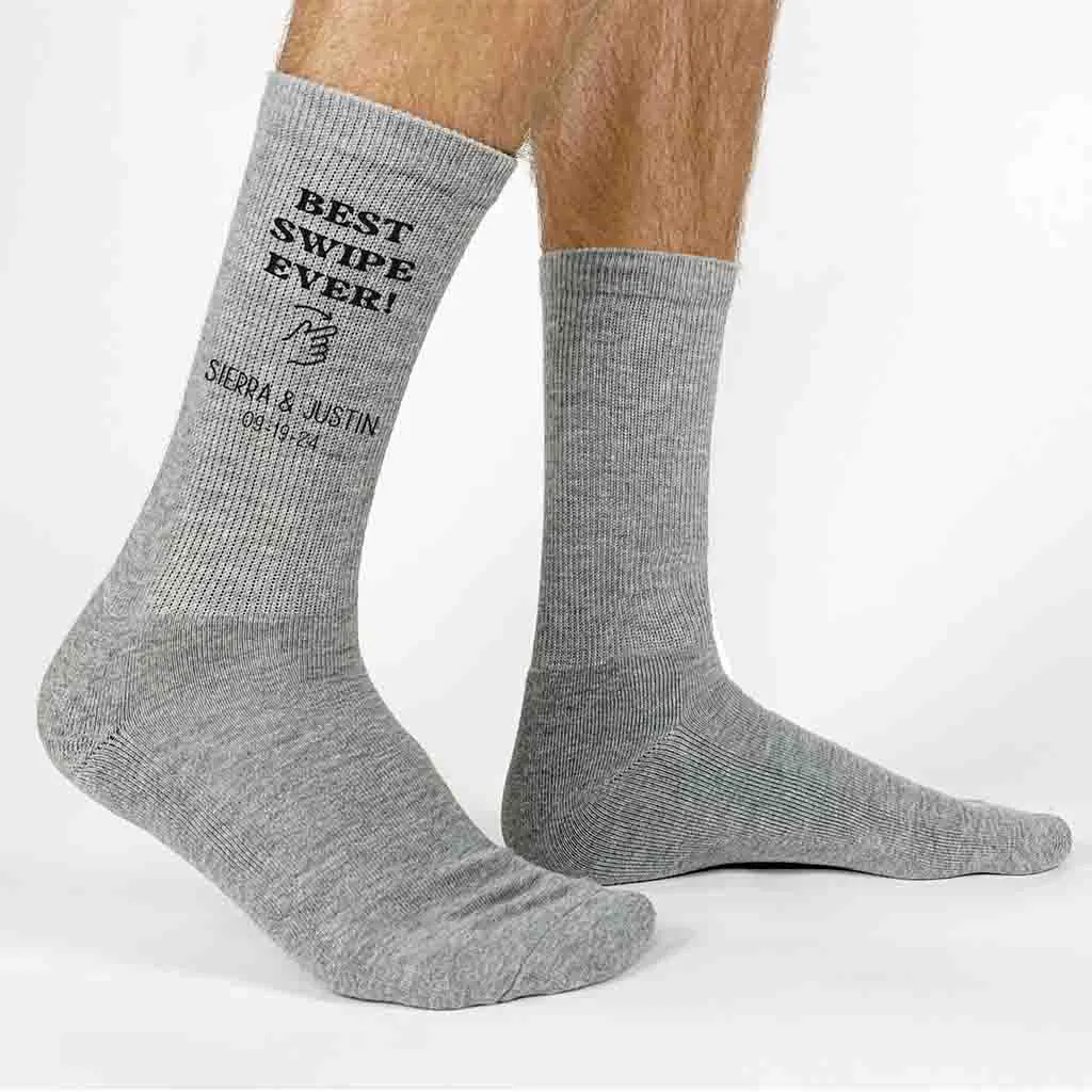 Swipe Right Personalized Socks for the Groom