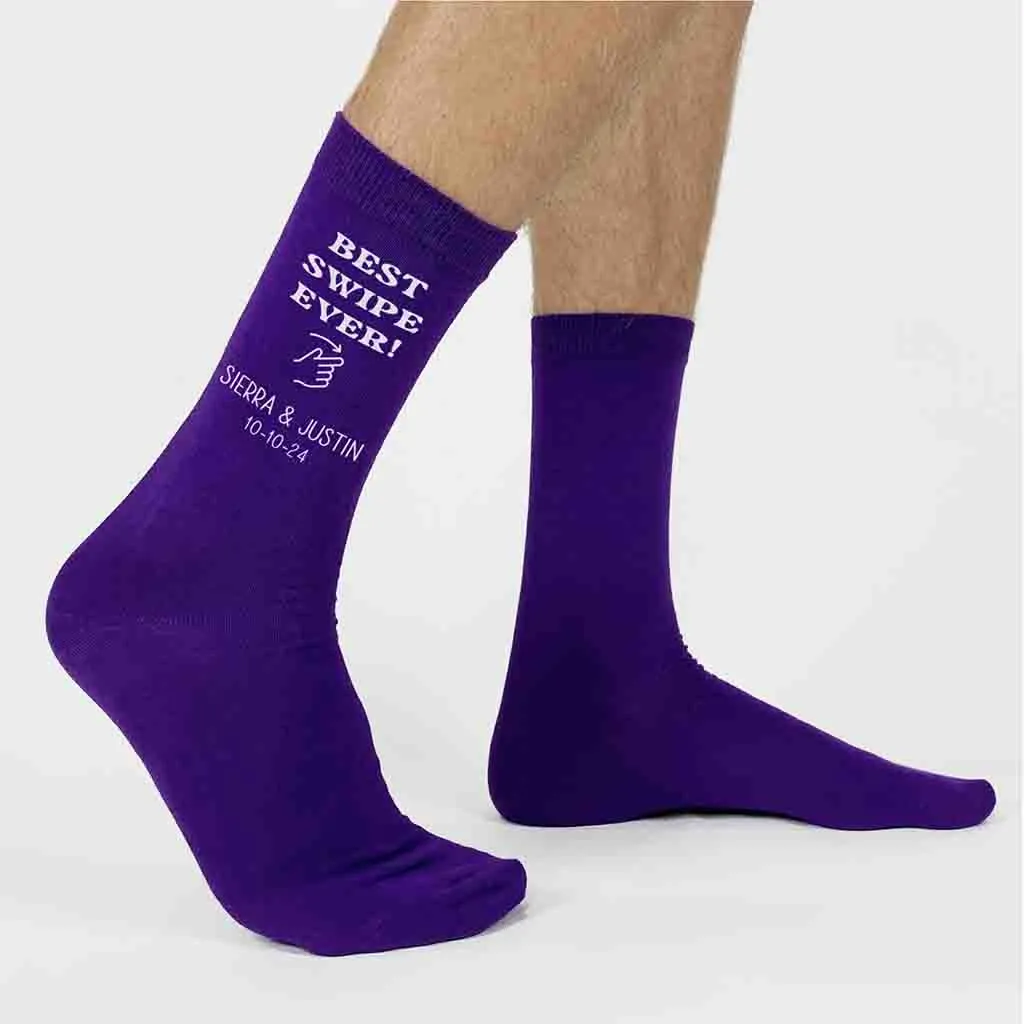 Swipe Right Personalized Socks for the Groom