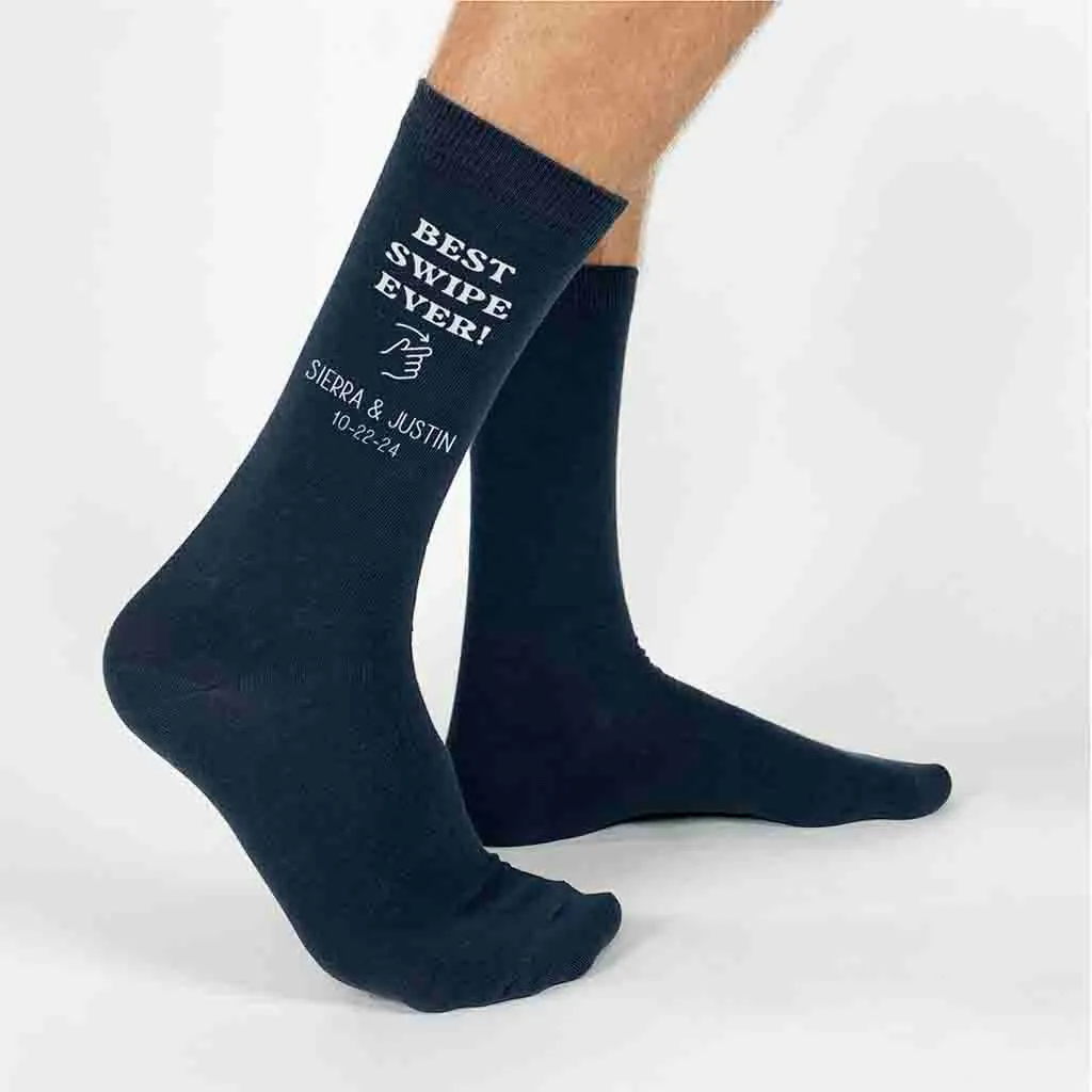 Swipe Right Personalized Socks for the Groom