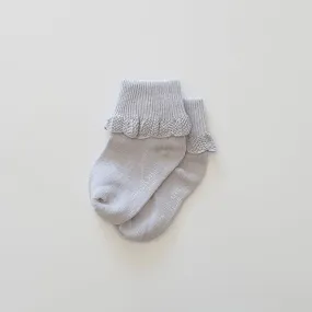 Poppie Cotton Socks - Soft Grey