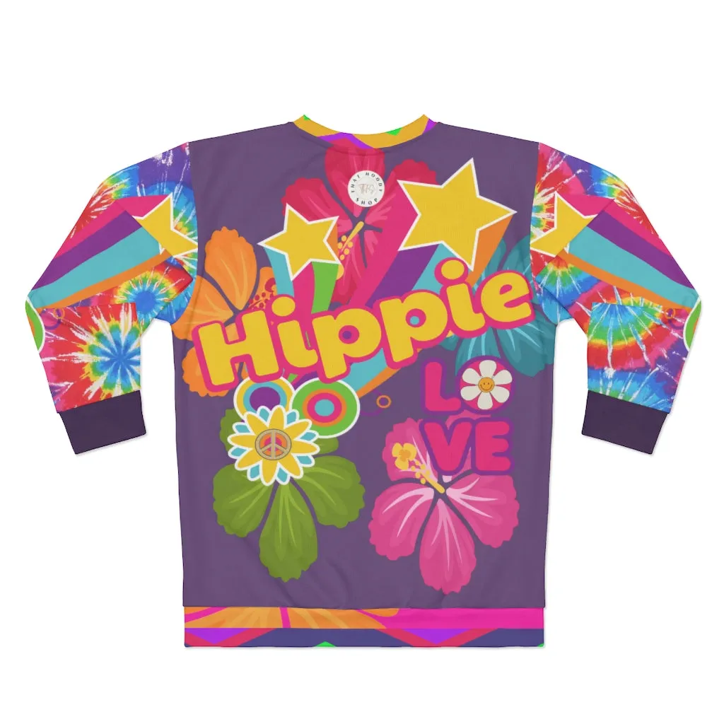 Purple Hippie Love Unisex Sweatshirt