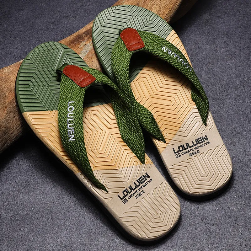 INSTOCK - Men's flip-flops new outer wear for home use.