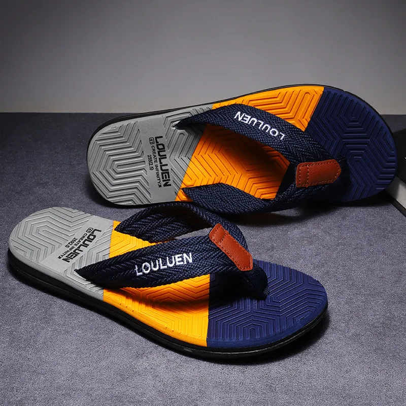 INSTOCK - Men's flip-flops new outer wear for home use.