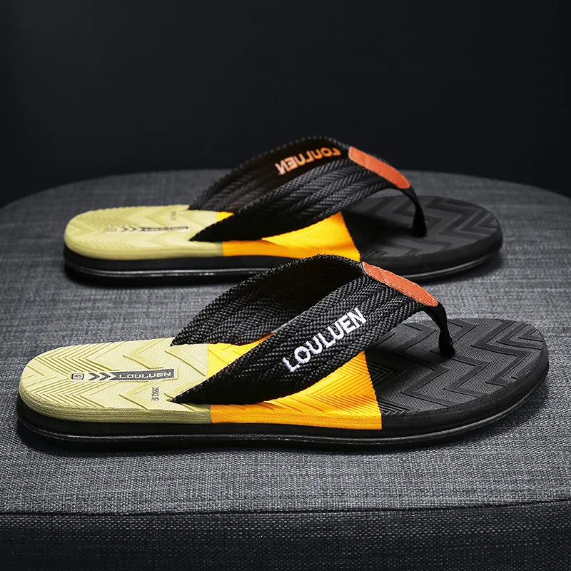 INSTOCK - Men's flip-flops new outer wear for home use.