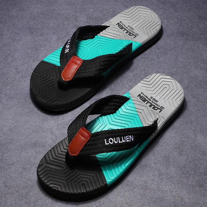 INSTOCK - Men's flip-flops new outer wear for home use.