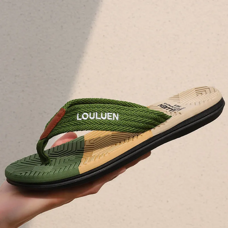 INSTOCK - Men's flip-flops new outer wear for home use.