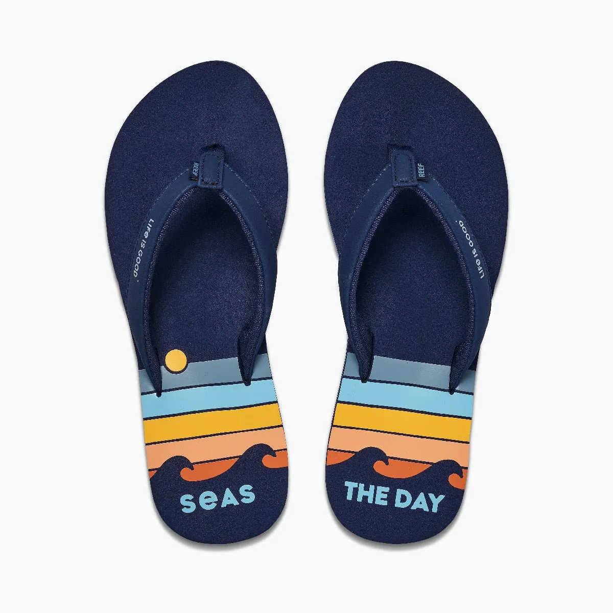 Reef x Life is Good Women's Flip - Seas The Day Blue