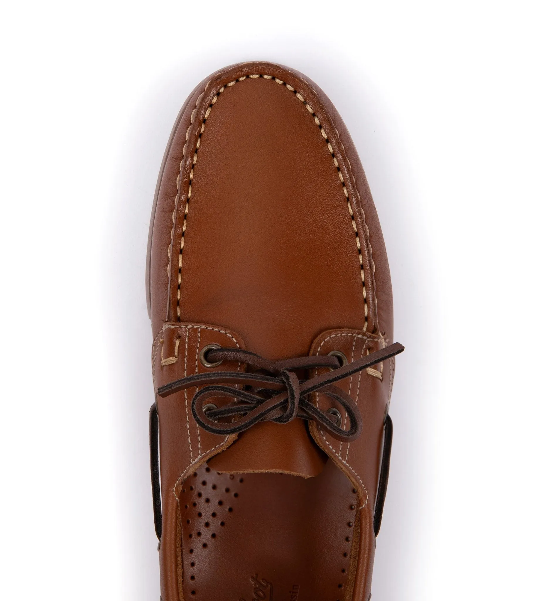 Paraboot Barth Leather Boat Shoe: Whiskey