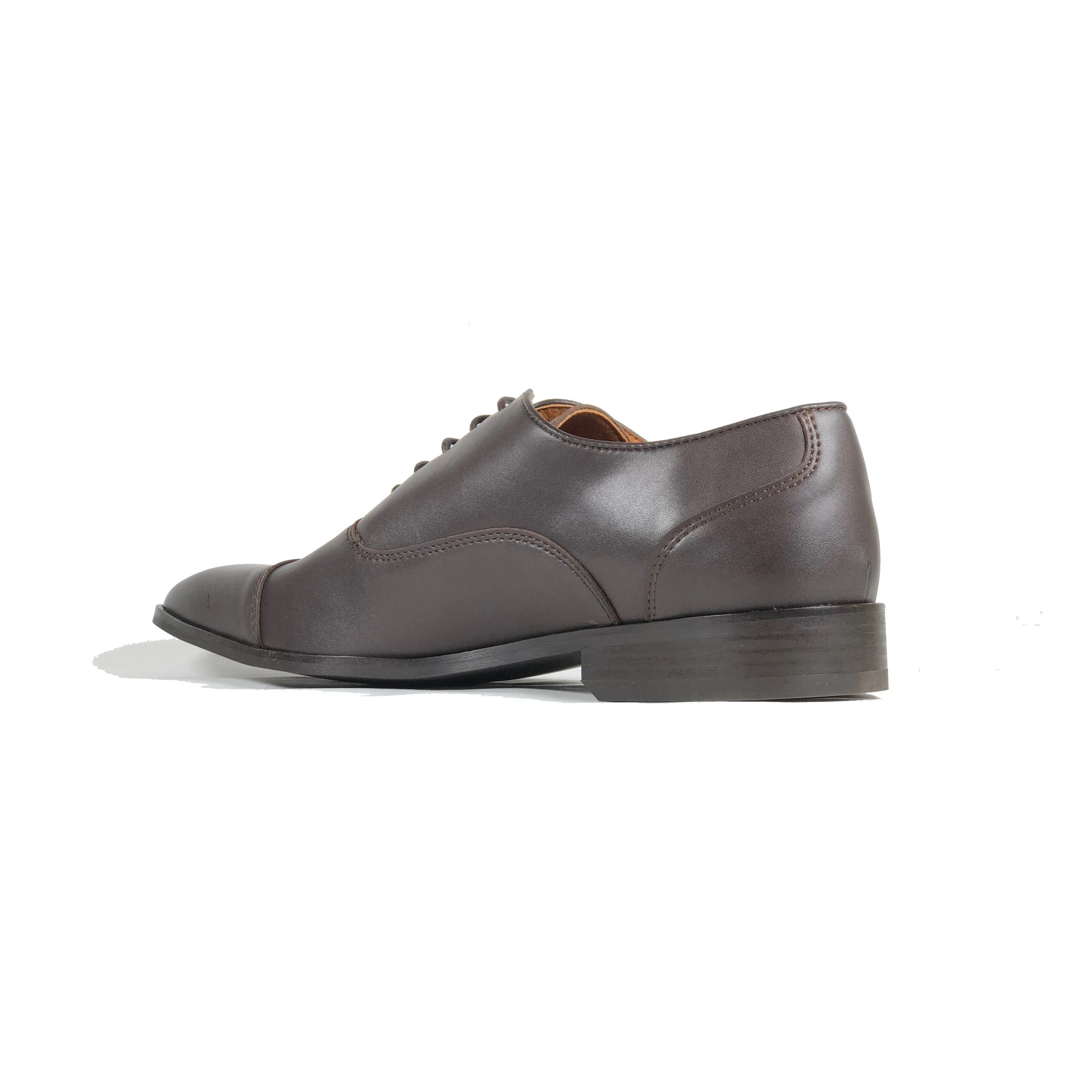 'Laurent' Cap-Toe Vegan Oxford by Zette Shoes - Brown