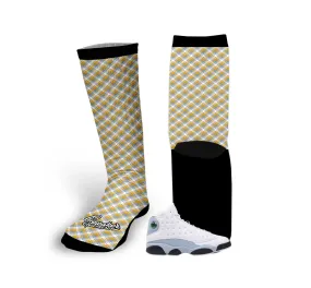 Retro 13 Blue Grey Plaid Socks