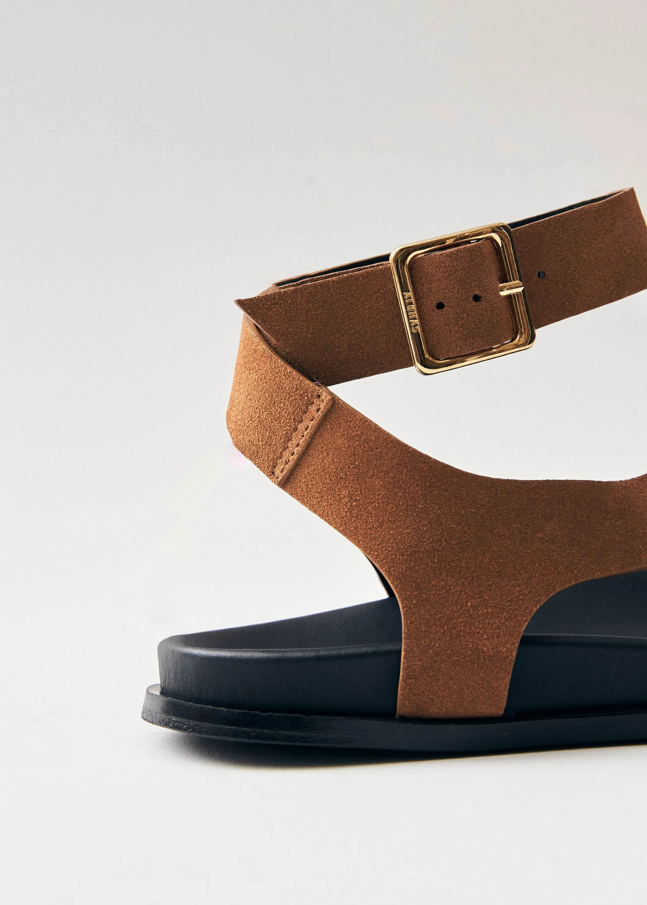 Myles Suede Brown Leather Sandals