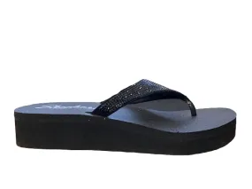 Skechers women's flip flops with wedge Vinyasa Nam On 38644/BBK black