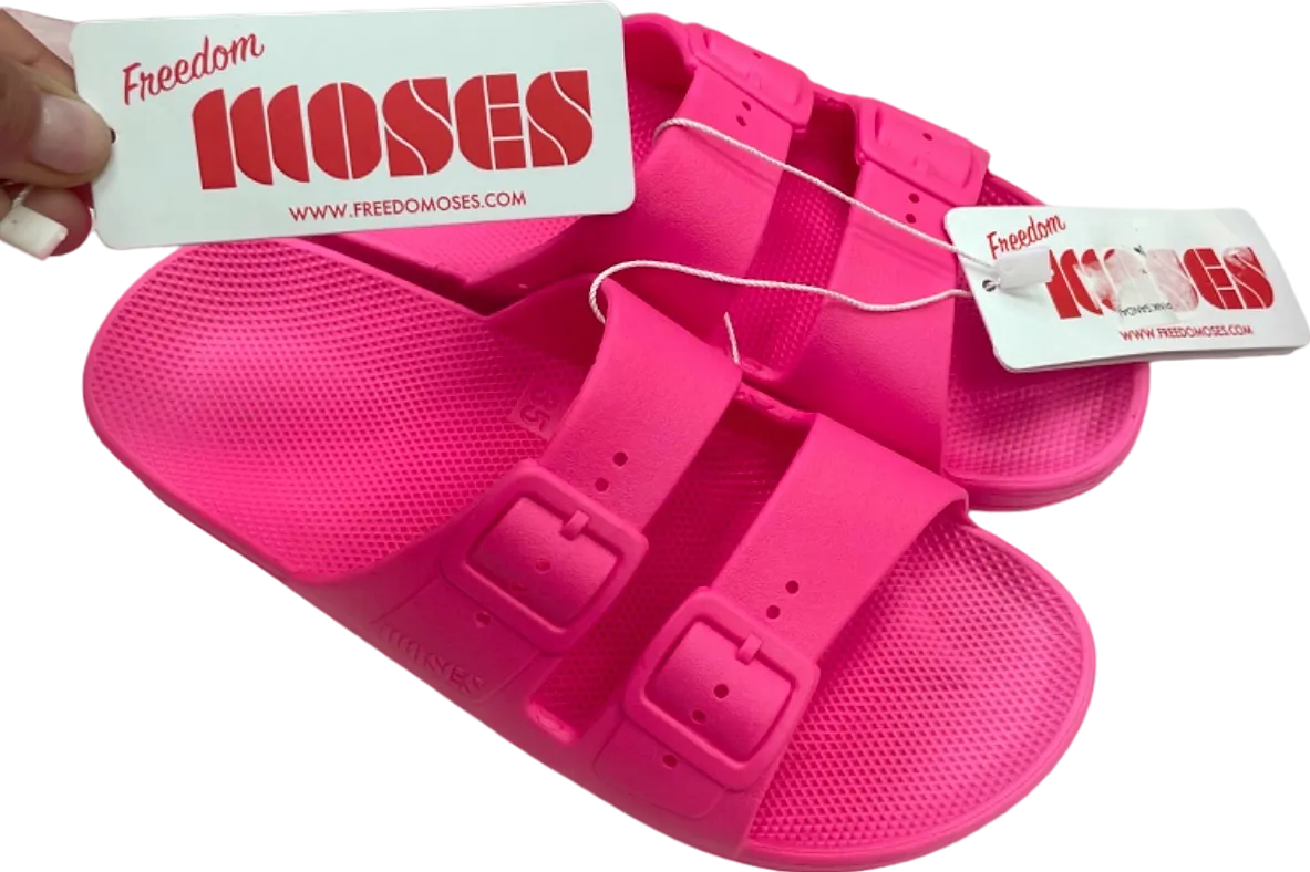 Freedom Moses Pink Bazooka Slide Sandals UK Size 4-5