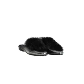 Slipper Fur Hollywood Metal Sport Silver