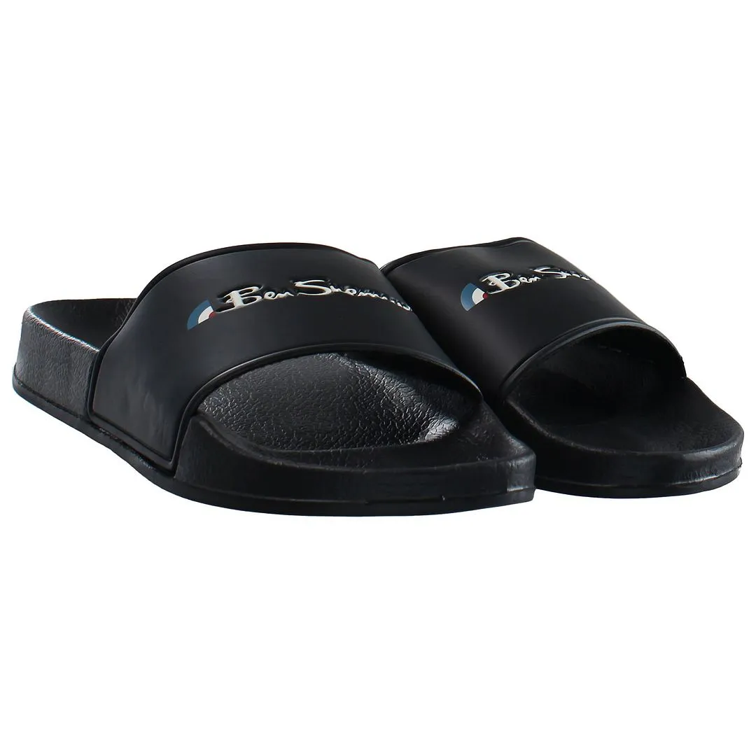 Ben Sherman Mens Black Sliders