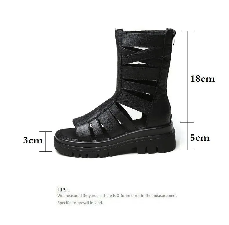 LZ339 Women's Black Leather Casual Shoes: Boots, Gladiator Sandals, Flats