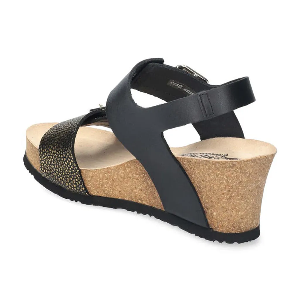 Lissandra Full Grain Printed Leather Women's Wedge Sandals