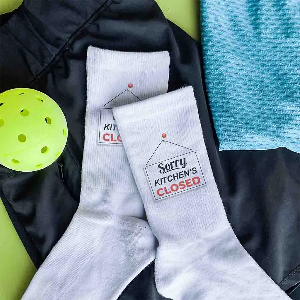 Stay Out of the Kitchen Funny Pickleball Crew Socks