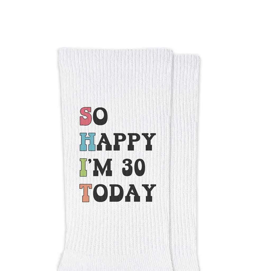 Funny Birthday Socks for Adults Personalized with Age