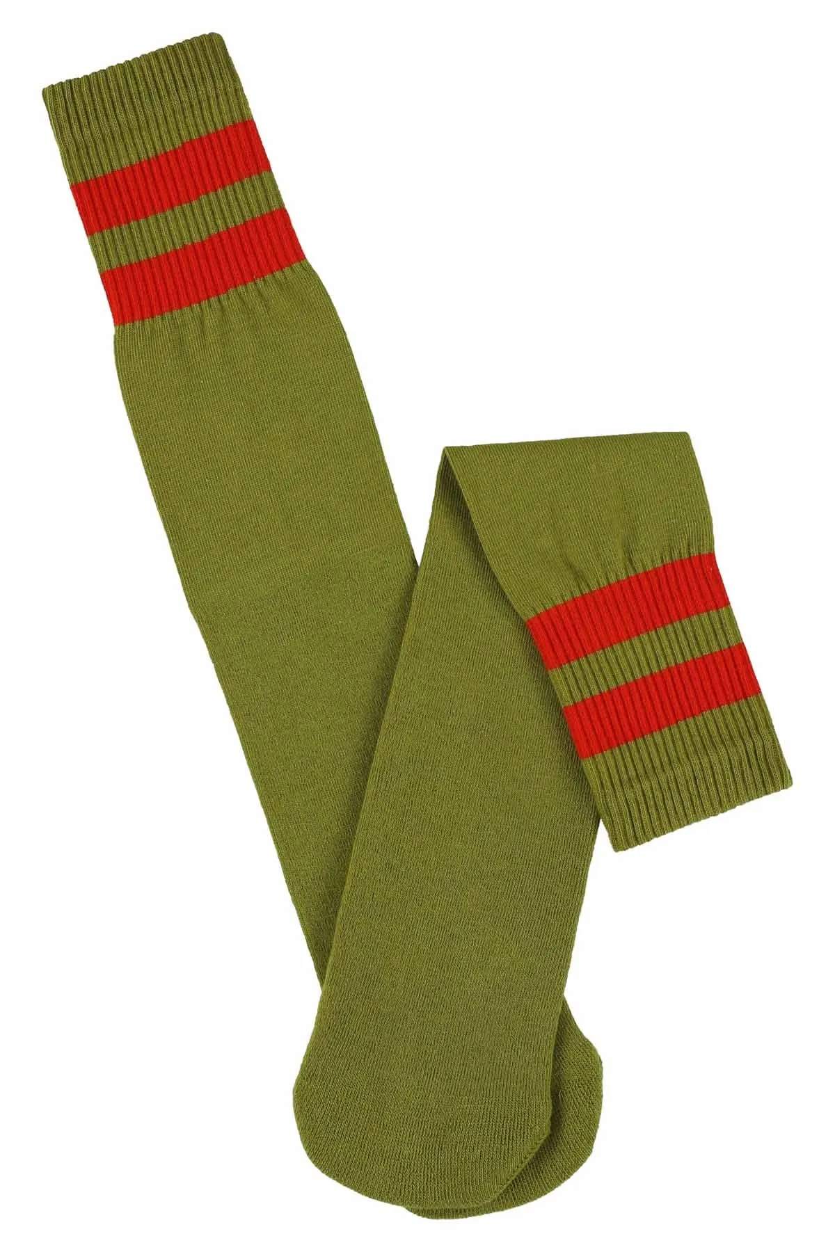 Unisex Tube Socks - Olive / Molten Lava