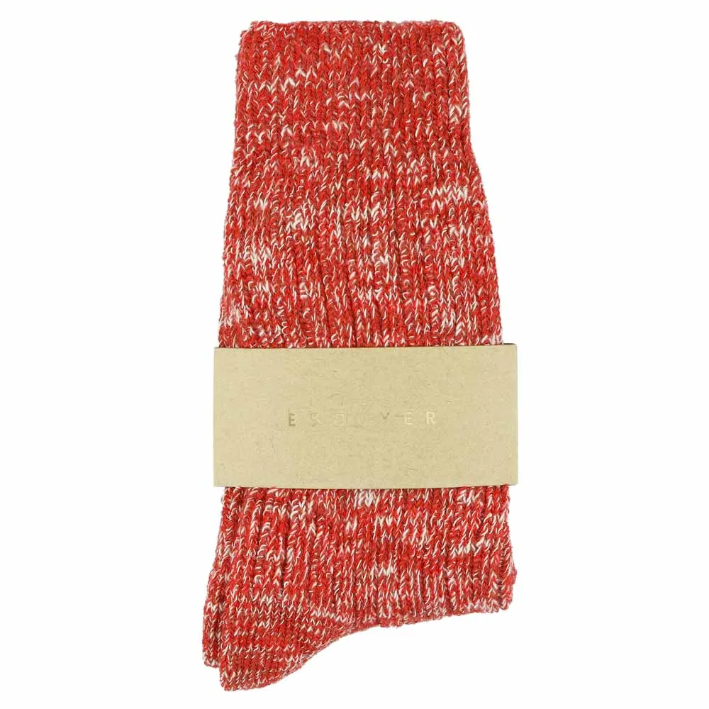 Women Melange Socks Summer Red