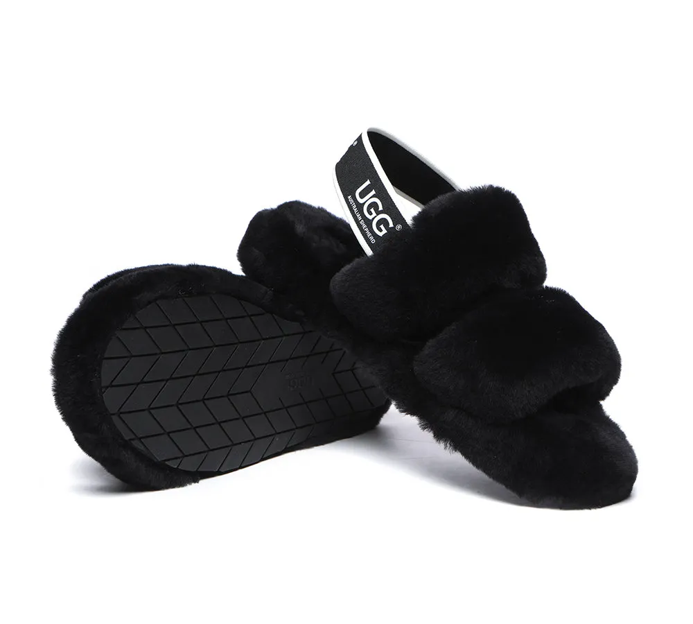 Women Fluffy Slides Sheepskin Wool Slingback Sandals Lonnie