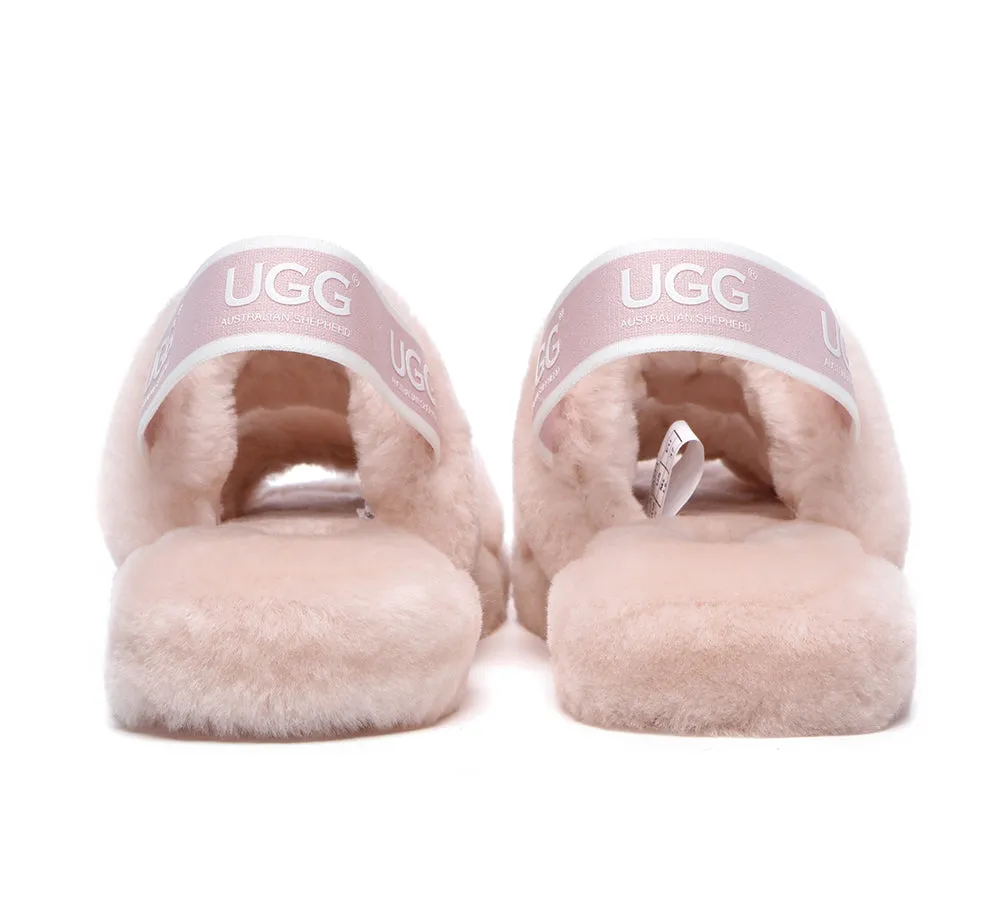 Women Fluffy Slides Sheepskin Wool Slingback Sandals Lonnie