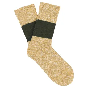 Women Melange Band Socks - Mustard / Khaki