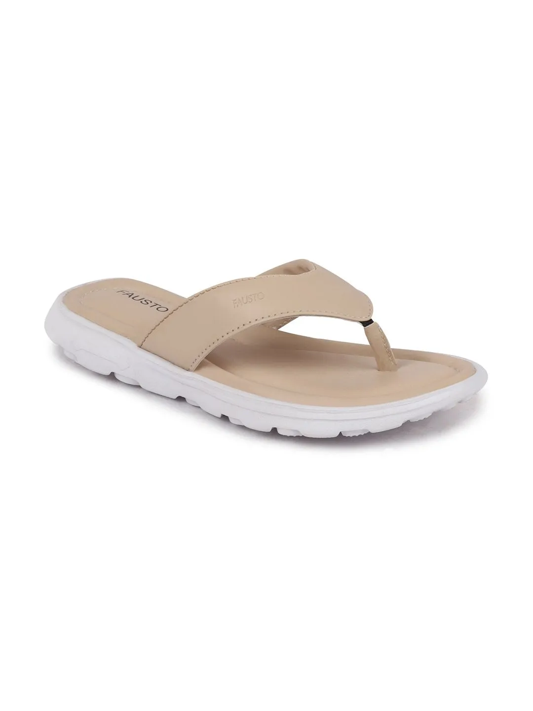 Women Beige Slippers & Flip Flops