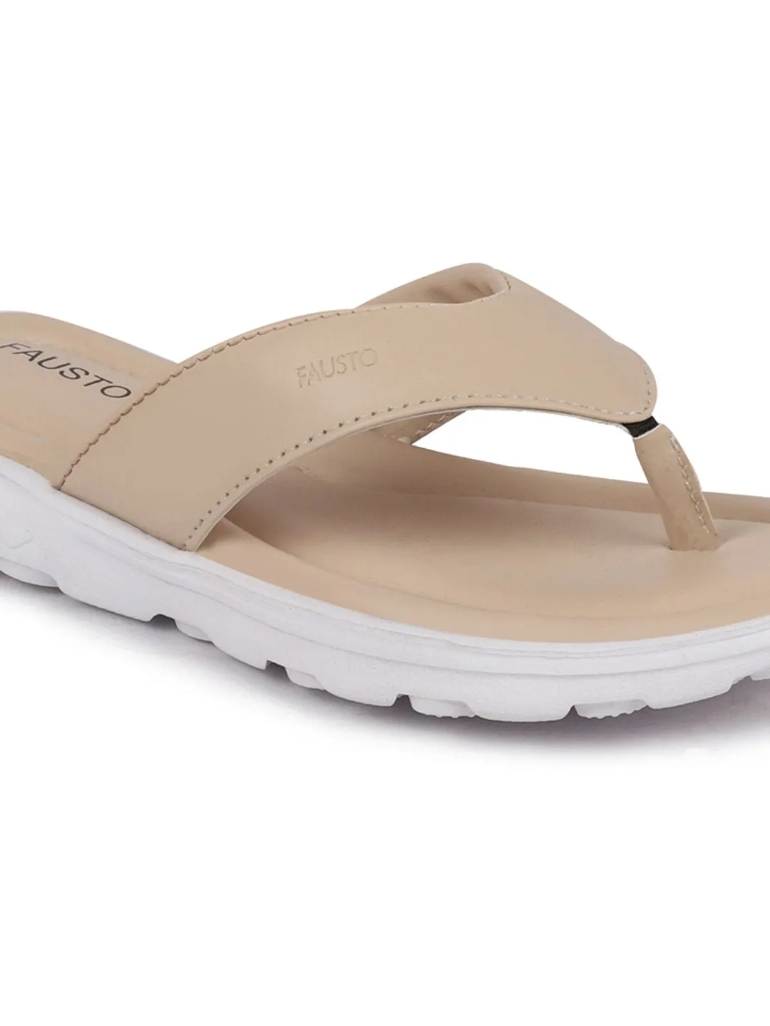 Women Beige Slippers & Flip Flops