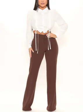 WOMEN PLUS WIDE LEG DRESS PANTS