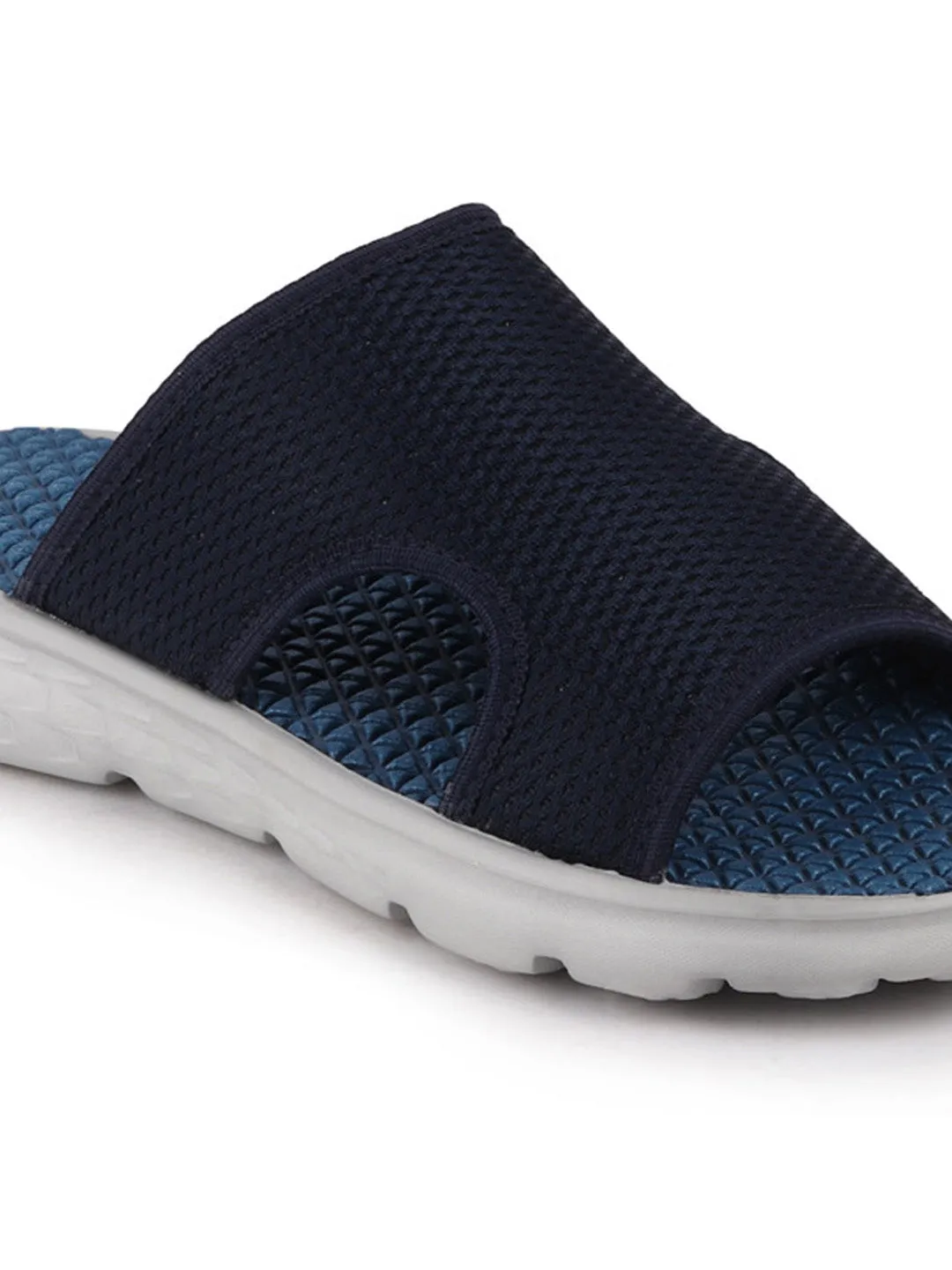 Men Navy Blue Casual Slip-On Slider Flip-Flops