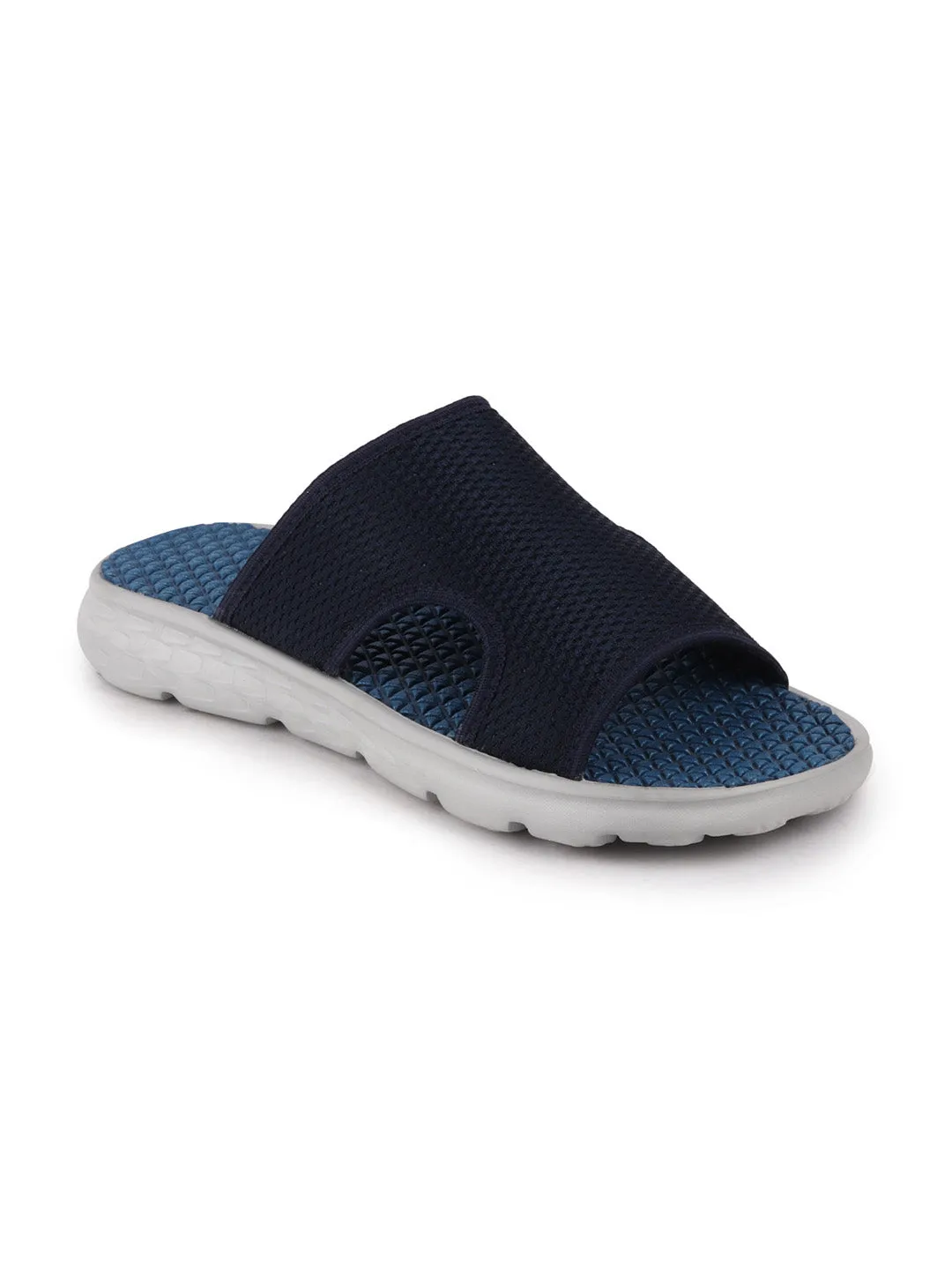 Men Navy Blue Casual Slip-On Slider Flip-Flops