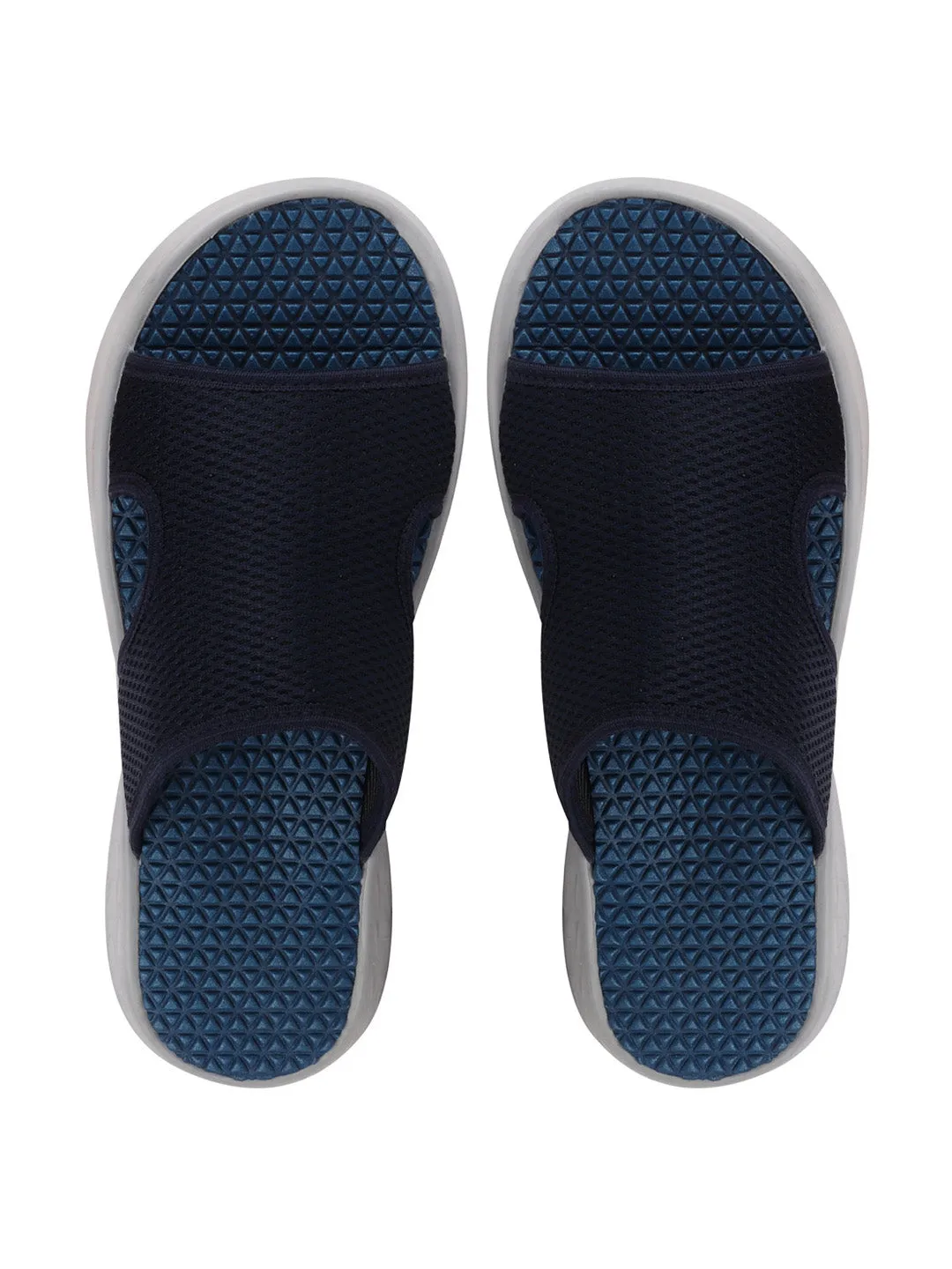 Men Navy Blue Casual Slip-On Slider Flip-Flops