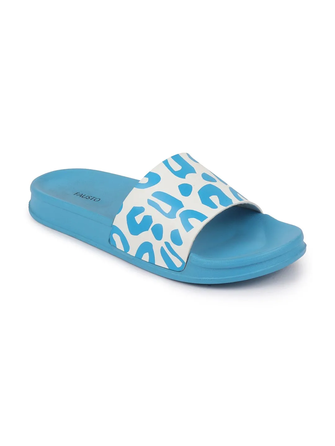 Women Blue/White Outdoor Slider Flip Flops