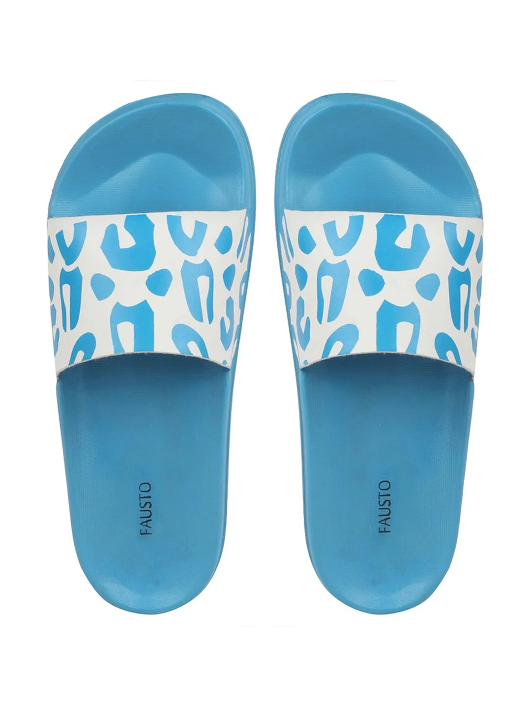 Women Blue/White Outdoor Slider Flip Flops