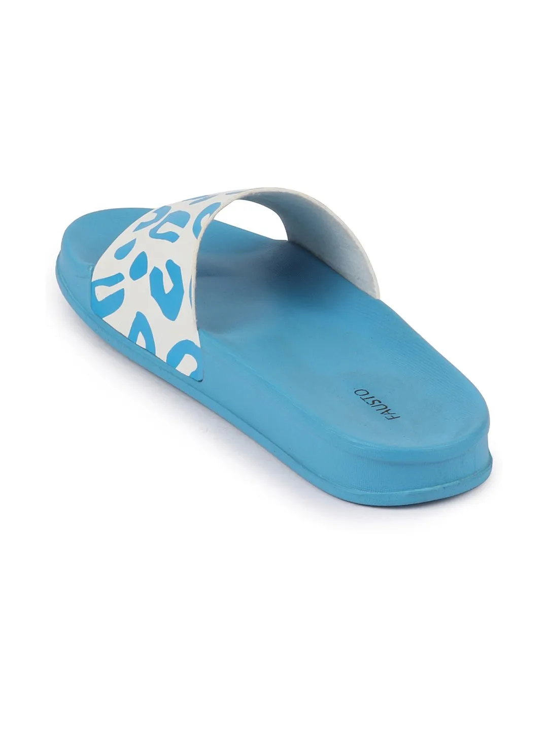 Women Blue/White Outdoor Slider Flip Flops