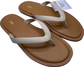 ZARA Brown Open Toe Flip Flops UK 7 EU 40 👠